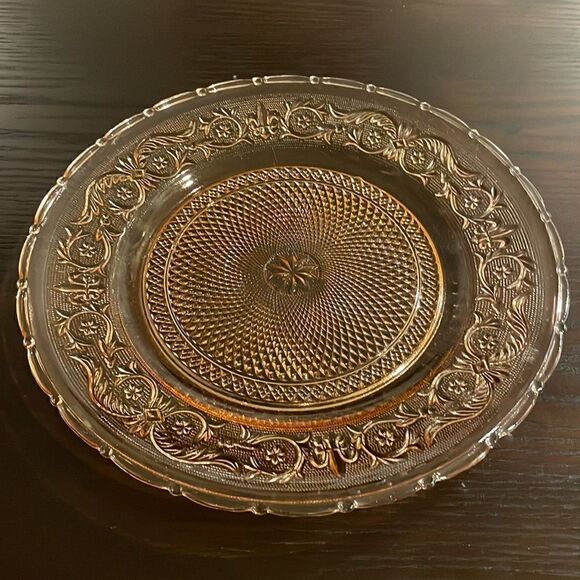 Vintage Pink Depression Era Glass Tray/Platter/Serving Dish/Plate Excellent Used - Picture 2 of 6
